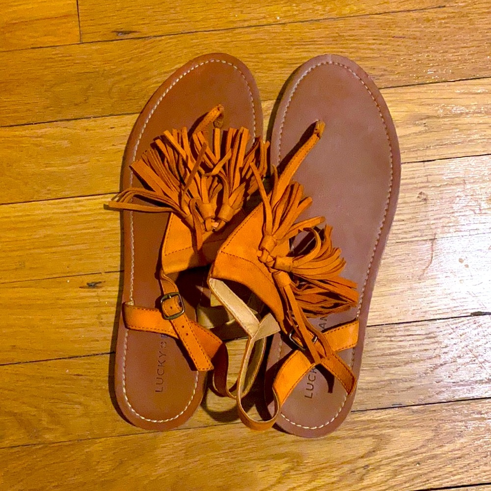 Burnt Orange Tassel Sandals ☀️